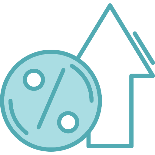 Interest rate Generic Blue icon