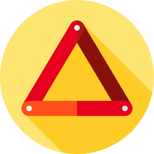 ostrożność Flat Circular Flat ikona