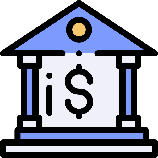 Bank Detailed Rounded Lineal color icon