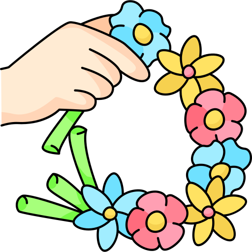 Flower crown Generic Thin Outline Color icon