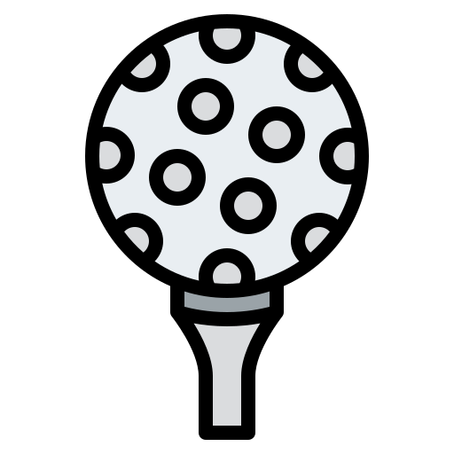 pallina da golf Iconixar Lineal Color icona