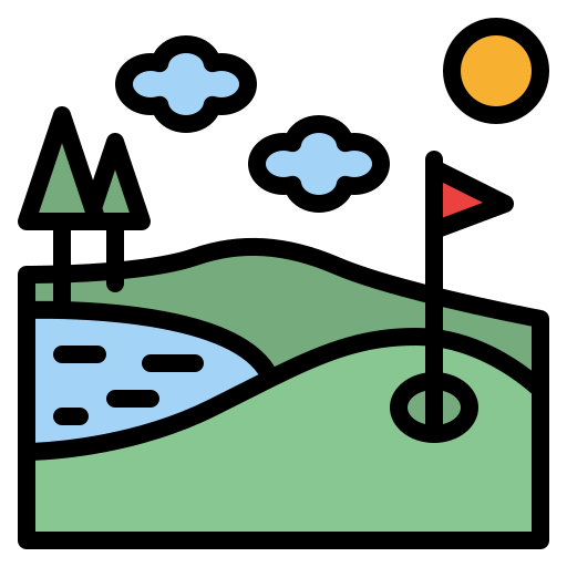 Поле для гольфа Iconixar Lineal Color иконка