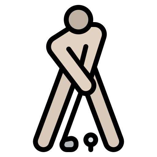 gracz w golfa Iconixar Lineal Color ikona