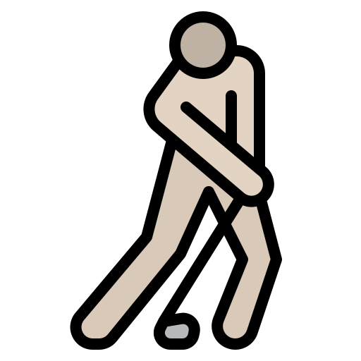 golf speler Iconixar Lineal Color icoon