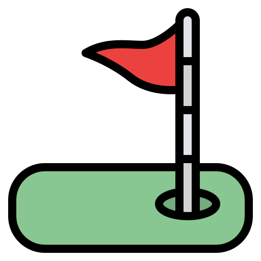 Golf flag Iconixar Lineal Color icon