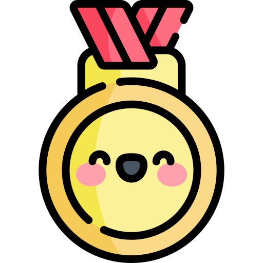 Gold medal Kawaii Lineal color icon
