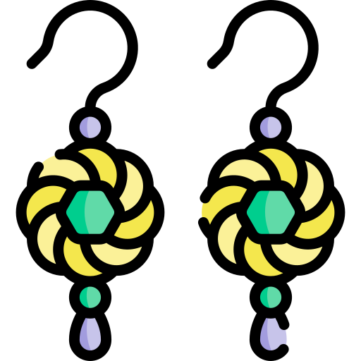 귀걸이 Kawaii Lineal color icon