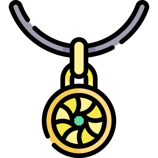 medallón Kawaii Lineal color icono