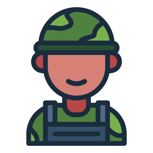 군인 Generic Outline Color icon