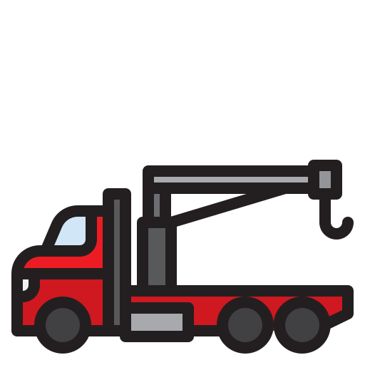 Crane truck srip Lineal Color icon