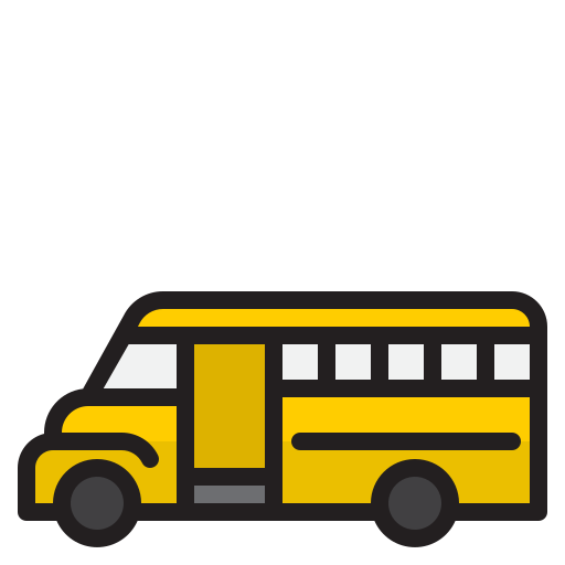 autobús escolar srip Lineal Color icono