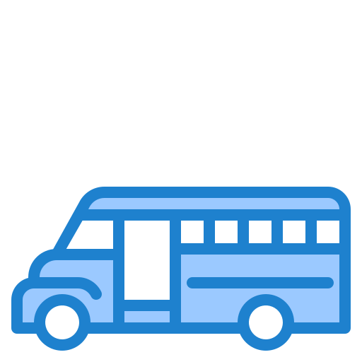 schoolbus srip Blue icoon