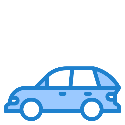 coche hatchback srip Blue icono