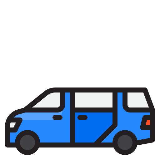minivan srip Lineal Color ikona
