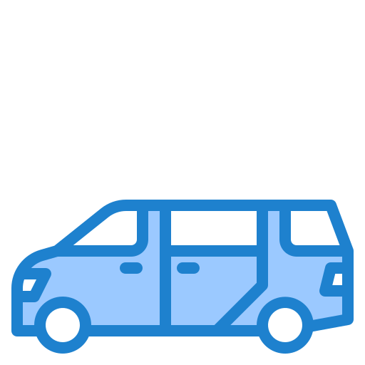 minivan srip Blue ikona