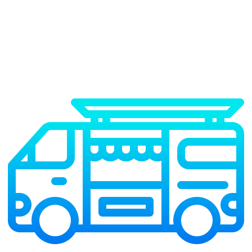 Food truck srip Gradient icon