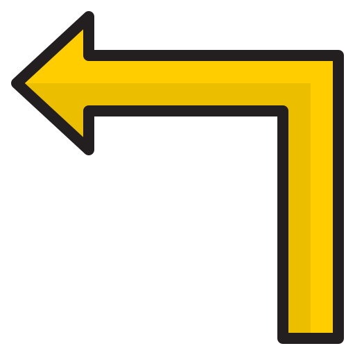 Left turn srip Lineal Color icon