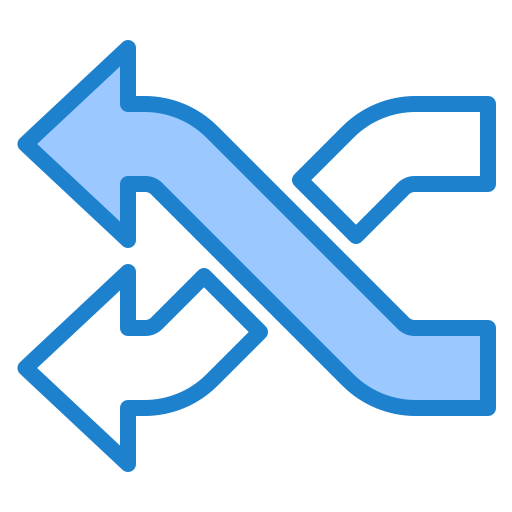 Shuffle arrows srip Blue icon