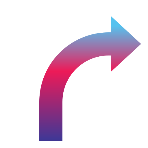 flecha curva Generic Flat Gradient icono