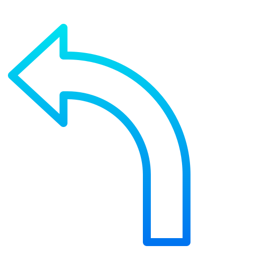 flecha curva srip Gradient icono