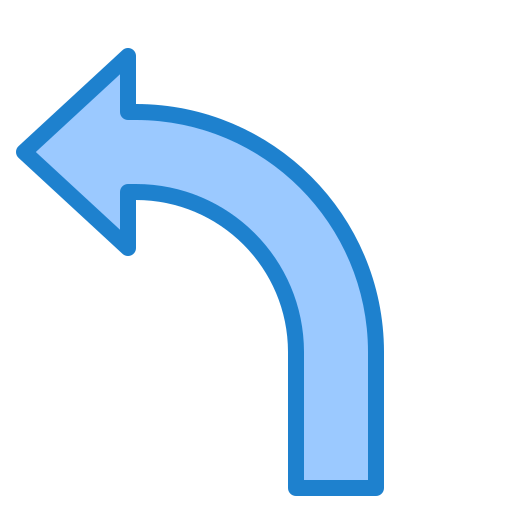 flecha curva srip Blue icono