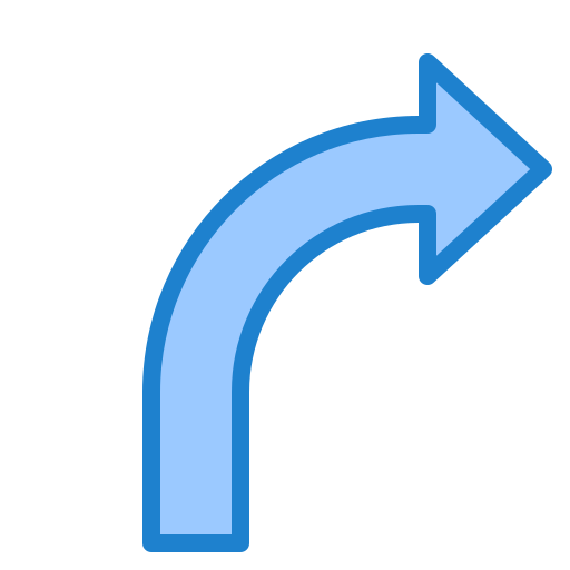 flecha curva srip Blue icono