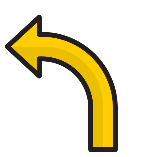 freccia curva srip Lineal Color icona
