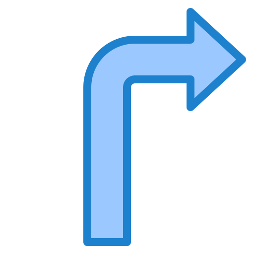 doble a la derecha srip Blue icono
