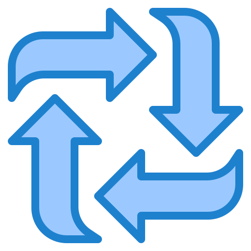 Loop arrow srip Blue icon