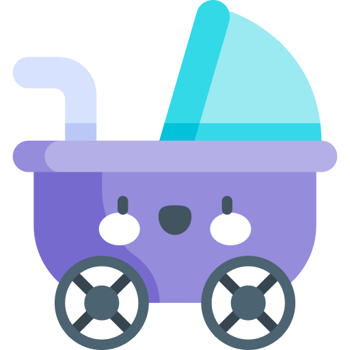 carrinho de bebê Kawaii Flat Ícone