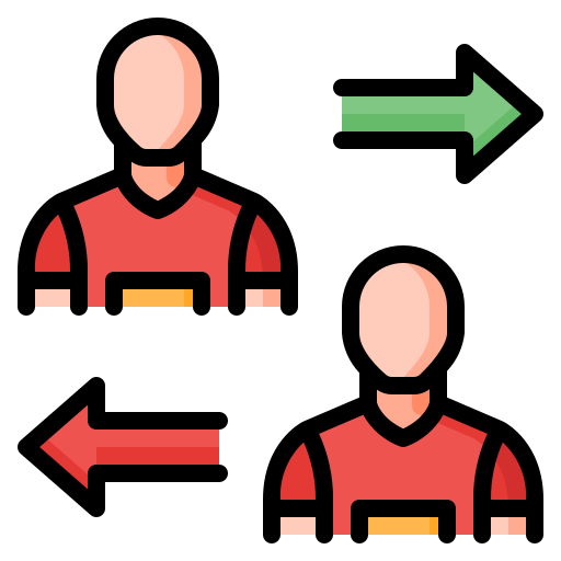Player substitution Generic Outline Color icon