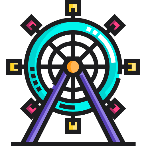 rueda de la fortuna Detailed Straight Lineal color icono