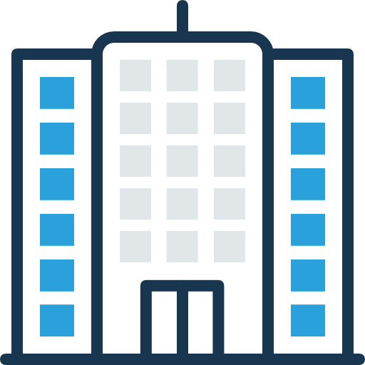 edificio Prosymbols Lineal Color icona