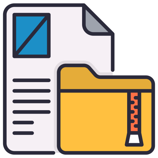 Zip folder Generic Outline Color icon