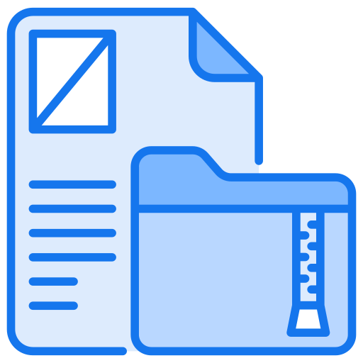 Zip folder Generic Blue icon