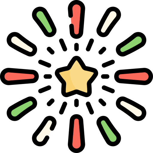 Fireworks Kawaii Lineal color icon