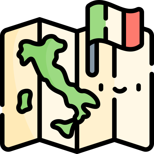 carta geografica Kawaii Lineal color icona