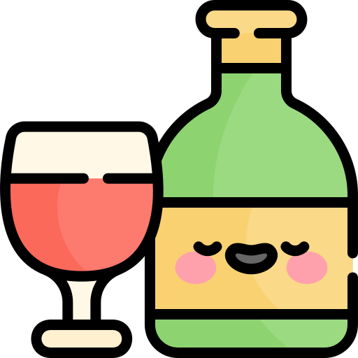 Вино Kawaii Lineal color иконка