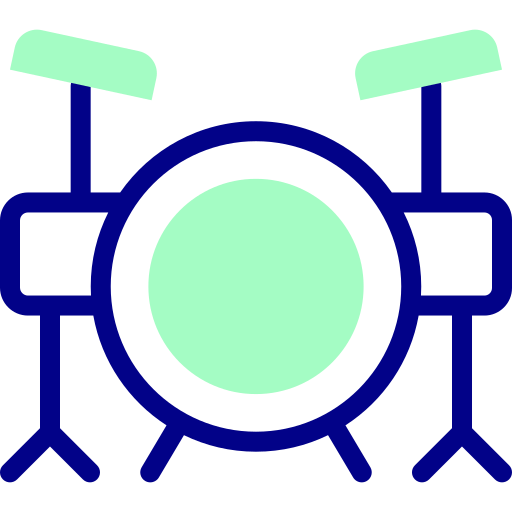 드럼 세트 Detailed Mixed Lineal color icon