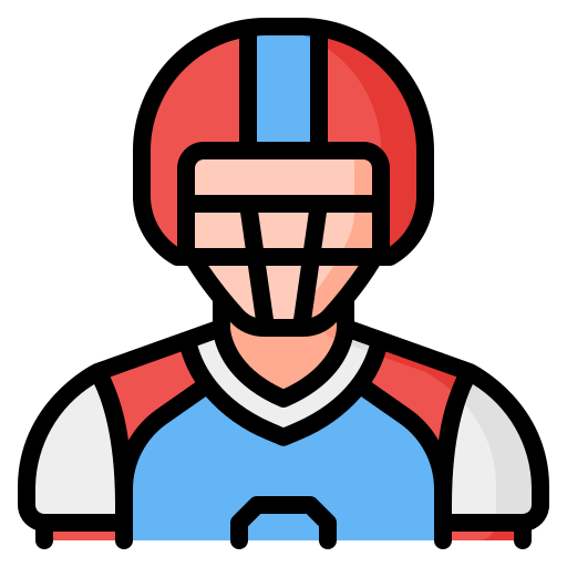amerikaanse voetballer Generic Outline Color icoon