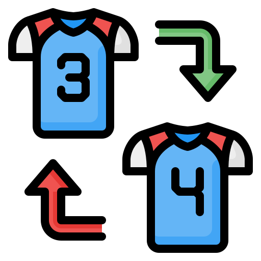 Player substitution Generic Outline Color icon