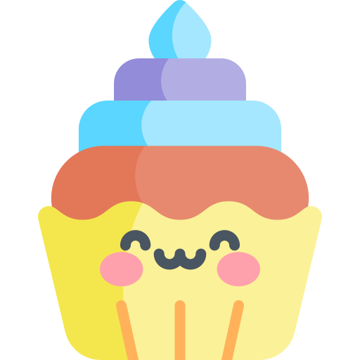 cupcake Kawaii Flat icoon