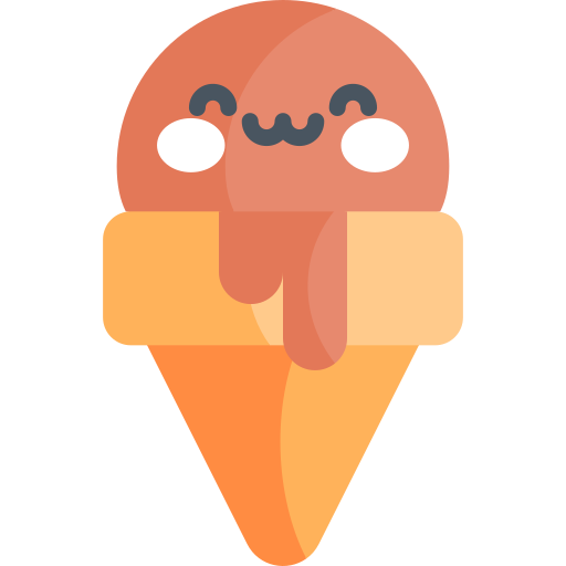 cucurucho de helado Kawaii Flat icono