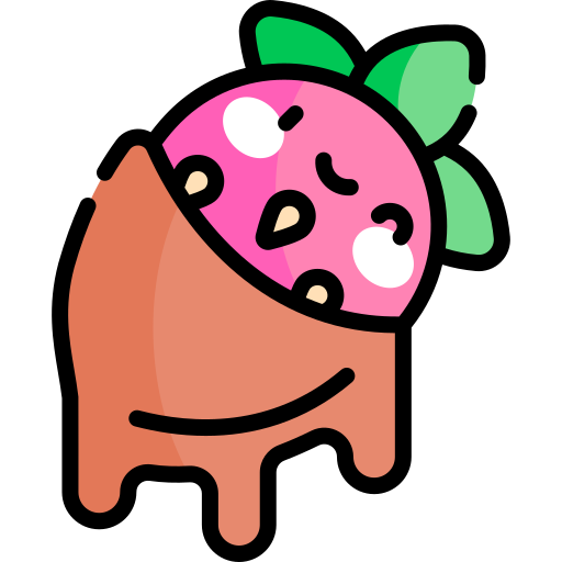 fraise Kawaii Lineal color Icône
