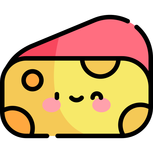 Cheese Kawaii Lineal color icon