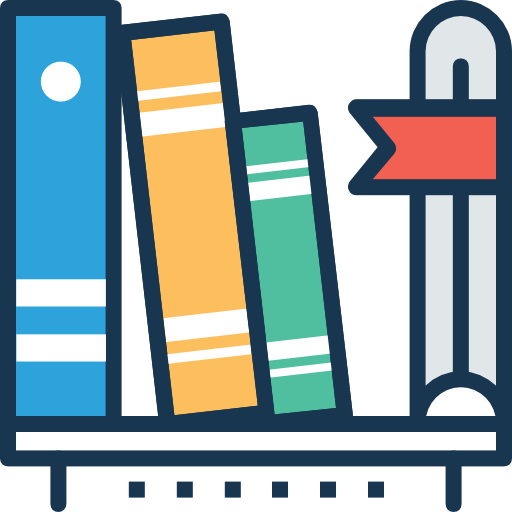 Bookshelf Prosymbols Lineal Color icon