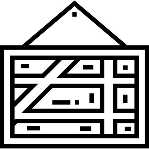 mapa Detailed Straight Lineal Ícone