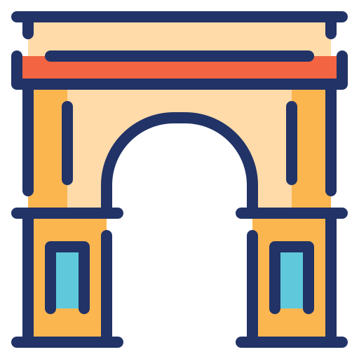 arco del triunfo Generic Outline Color icono