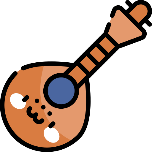 mandolina Kawaii Lineal color icono