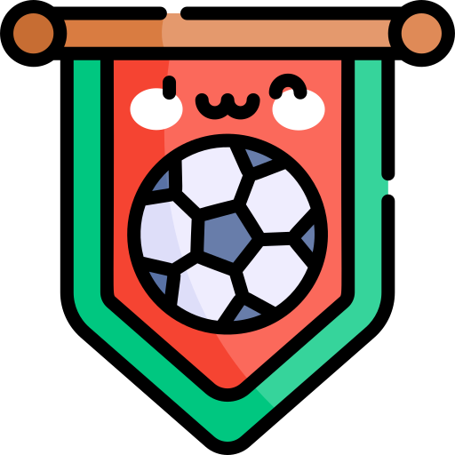fußballverein Kawaii Lineal color icon